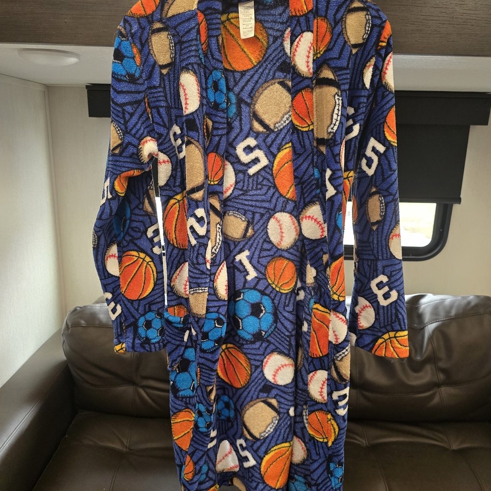 Joe Boxer Sports-Themed Blue Robe